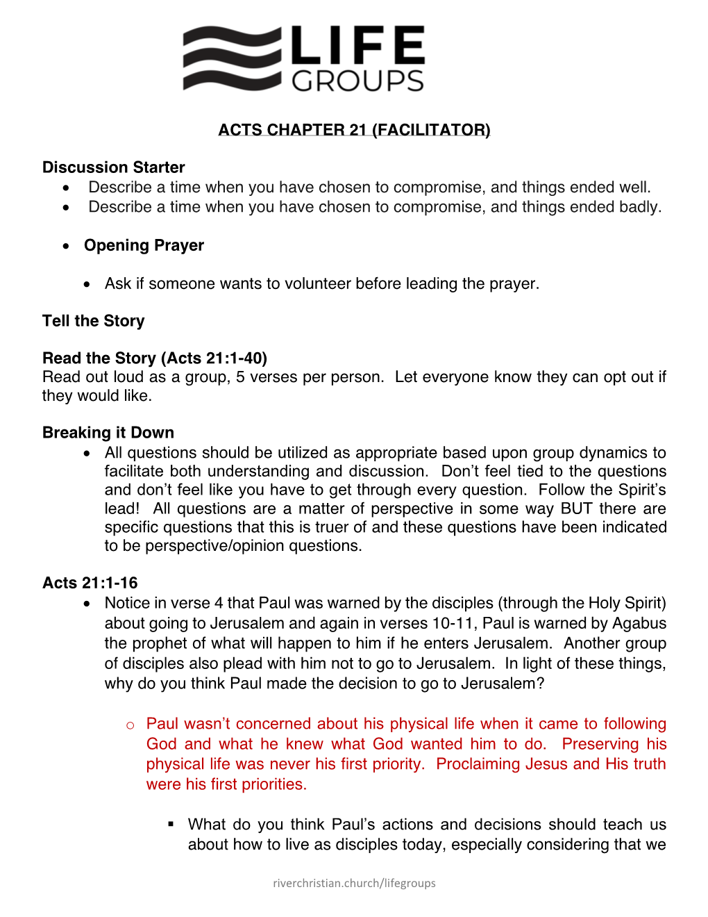 Acts Chapter 21 (Facilitator)