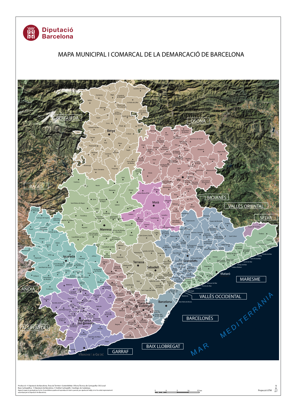 Mapa Municipal I Comarcal De La Demarcació De Barcelona