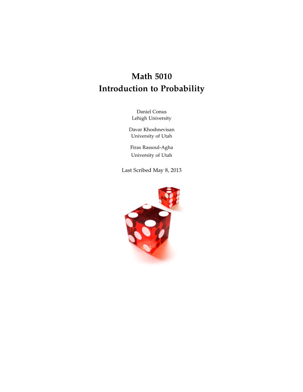 Math 5010 Introduction to Probability