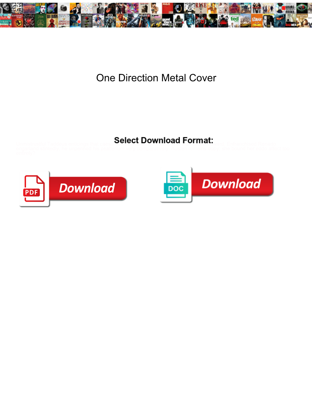 One Direction Metal Cover