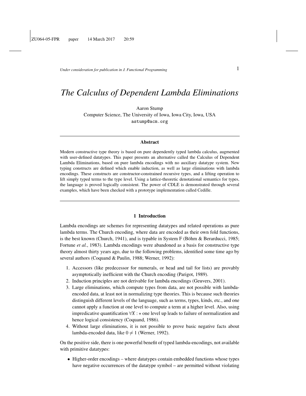 The Calculus of Dependent Lambda Eliminations