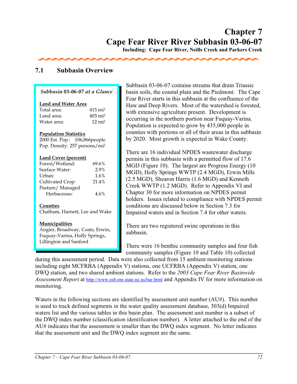 Chapter 11: Agriculture and Water Quality