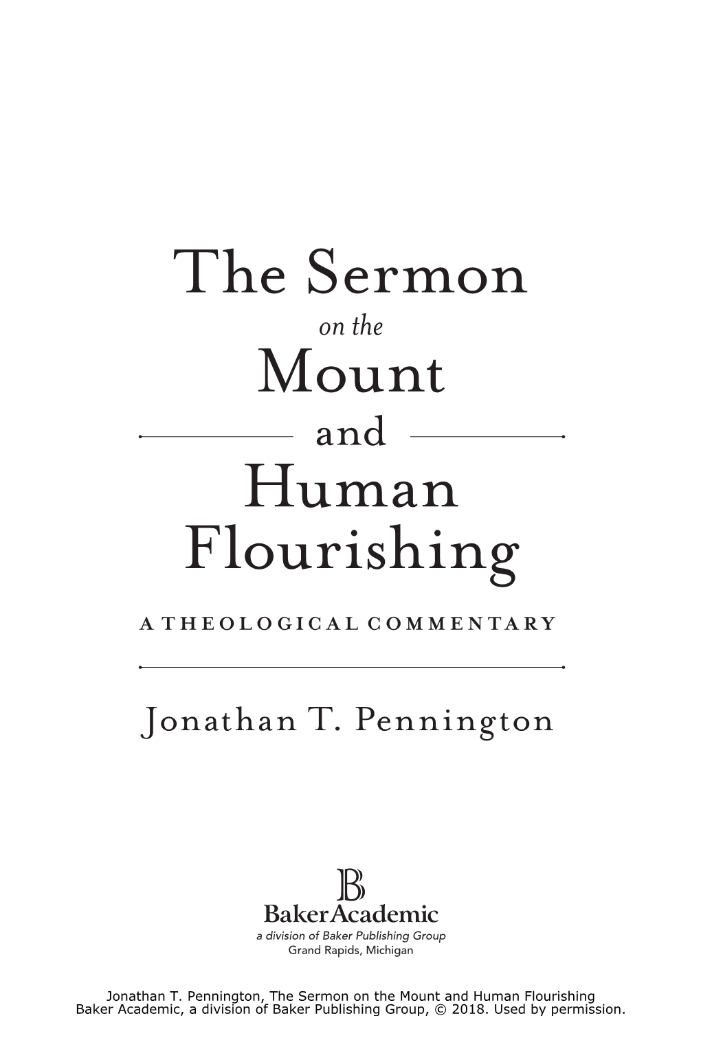 The Sermon Mount Human Flourishing