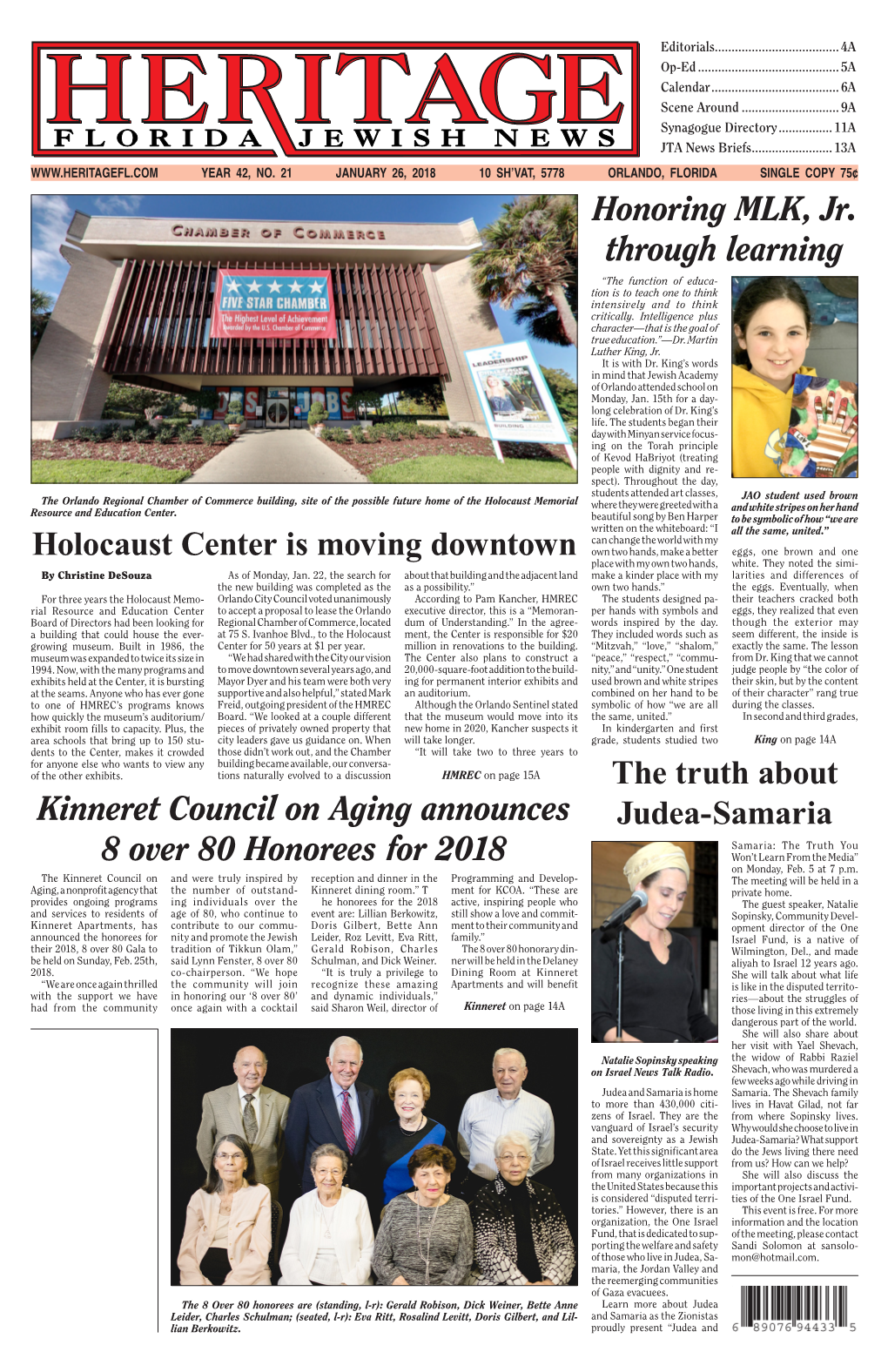 Holocaust Center Is Moving Downtown the Truth About Judea-Samaria