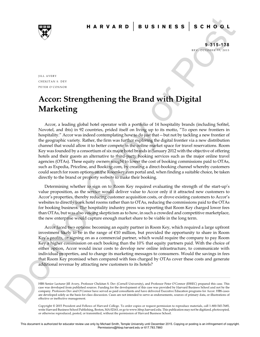 Accor: Strengthening the Brand with Digital Marketing