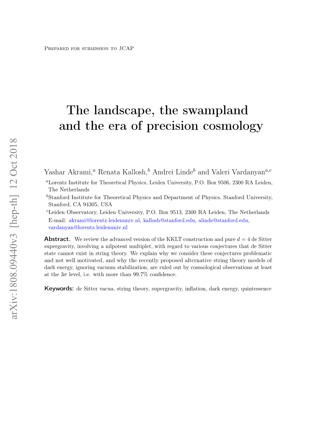 The Landscape, the Swampland and the Era of Precision Cosmology
