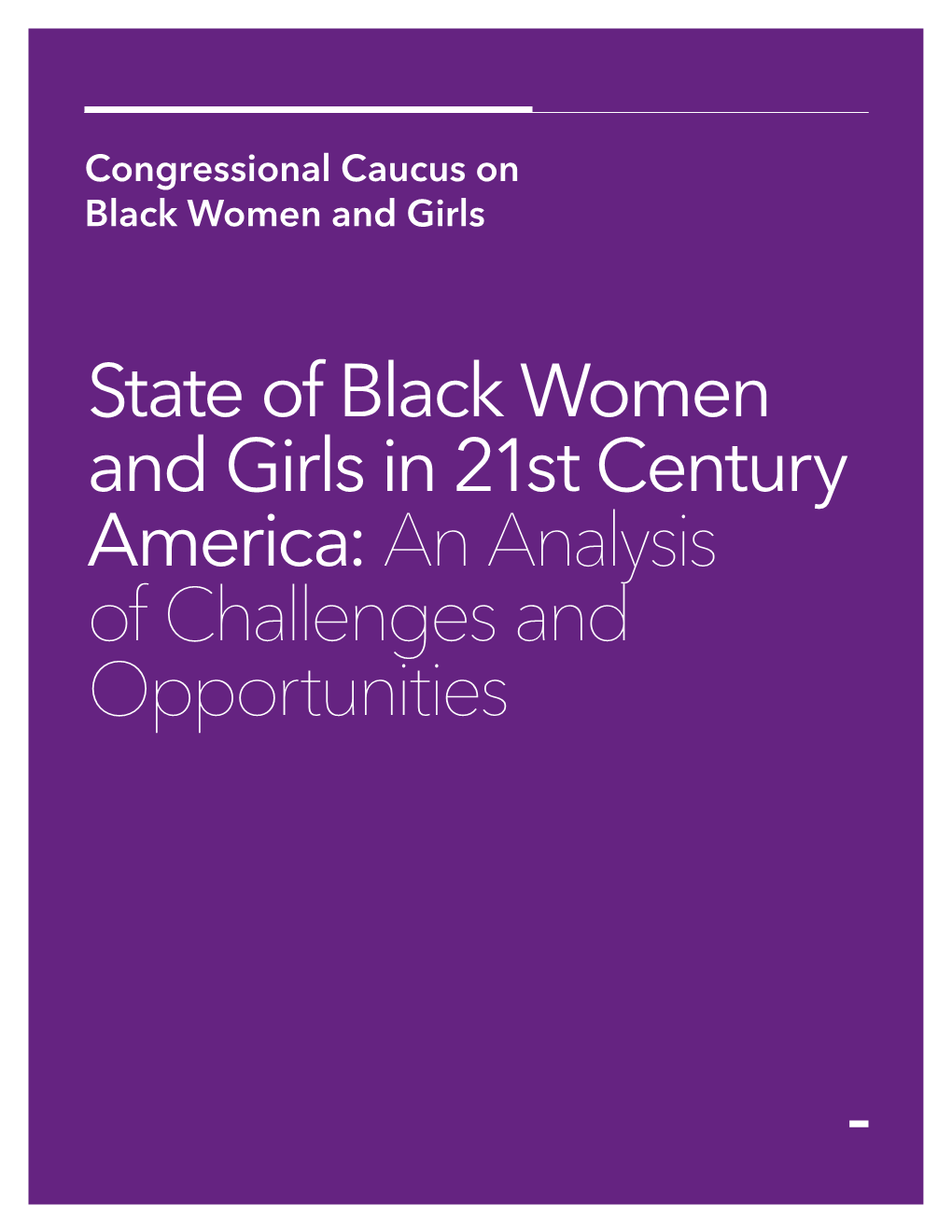 State of Black Women and Girls in 21St Century
