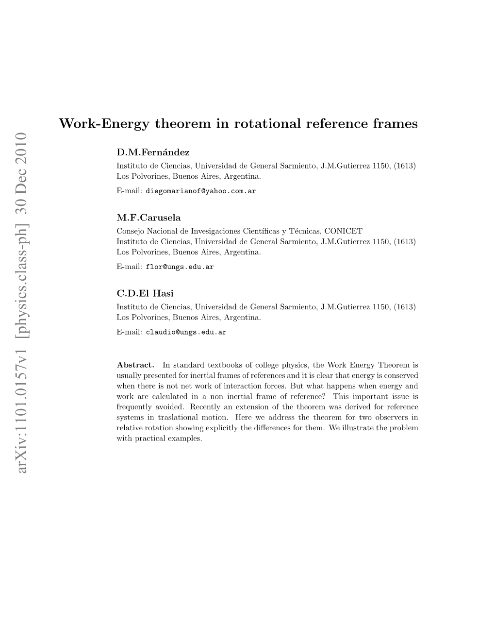 Work-Energy Theorem in Rotational Reference Frames 2