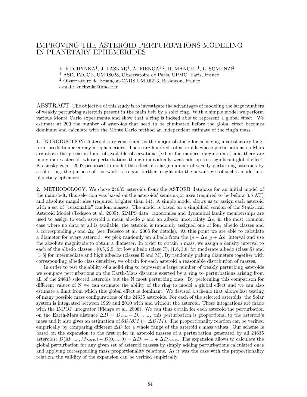 Improving the Asteroid Perturbations Modelling in Planetary