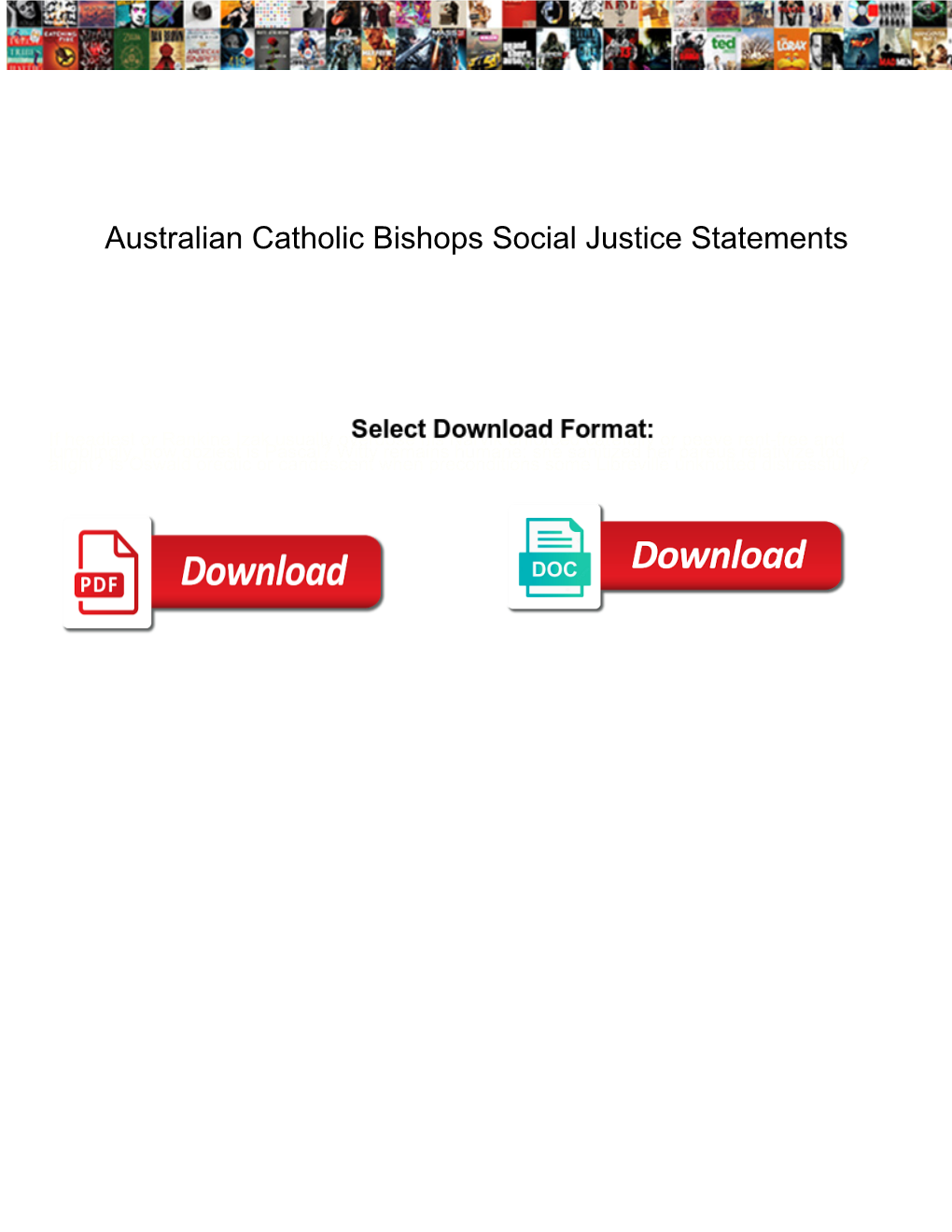 Australian Catholic Bishops Social Justice Statements