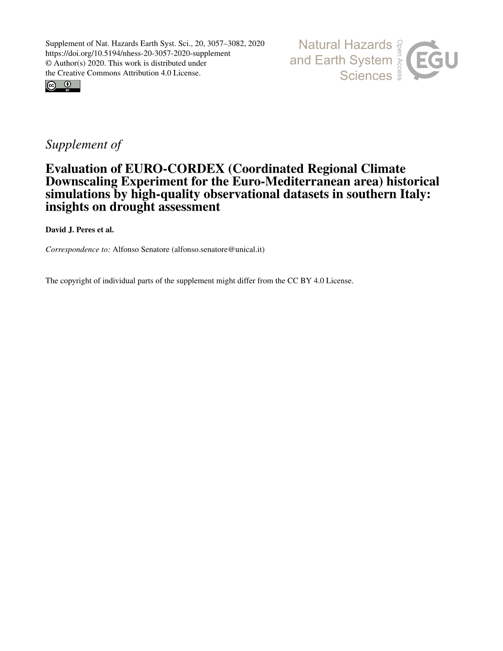 Supplement of Evaluation of EURO-CORDEX (Coordinated