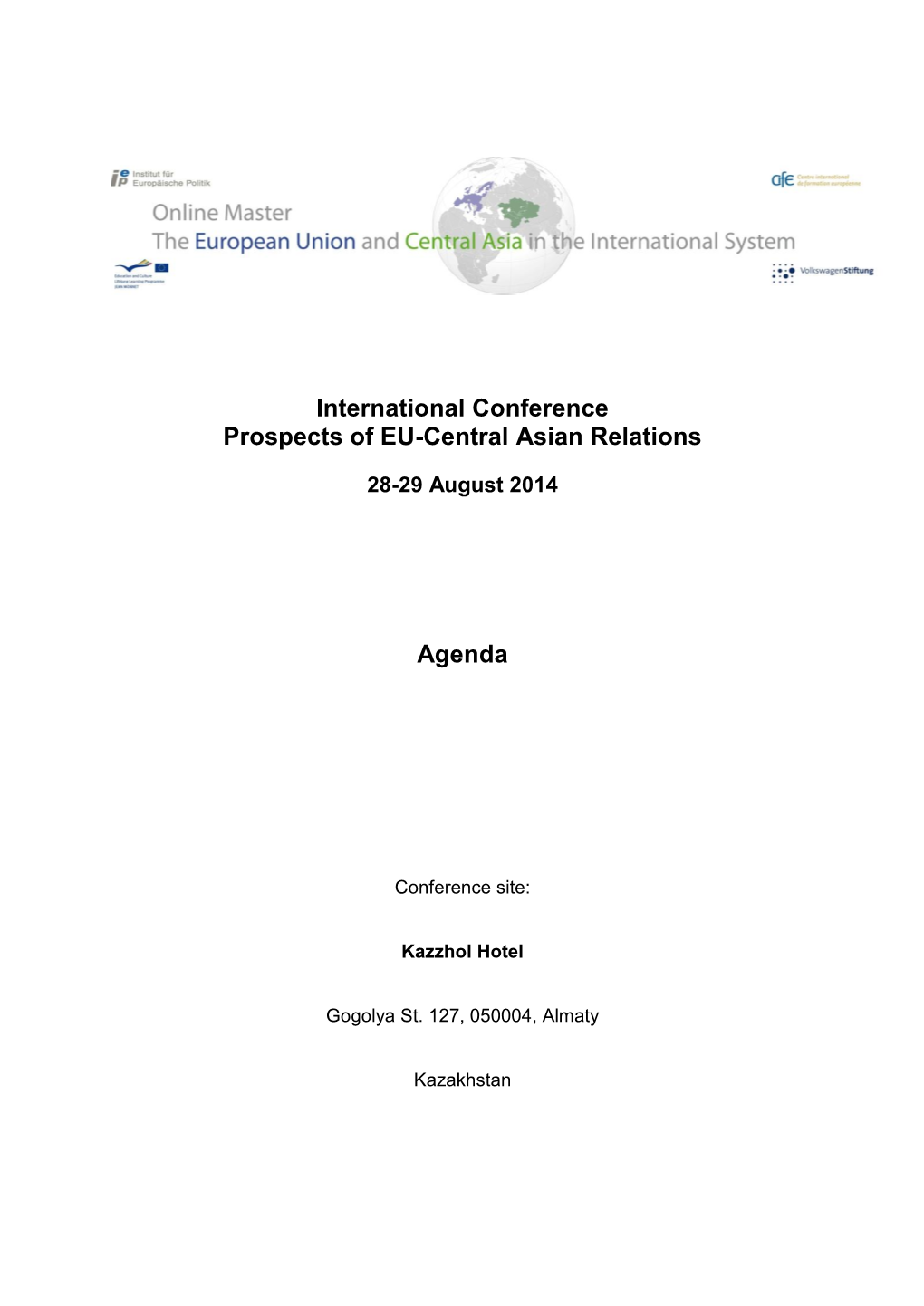 International Conference Prospects of EU-Central Asian Relations Agenda