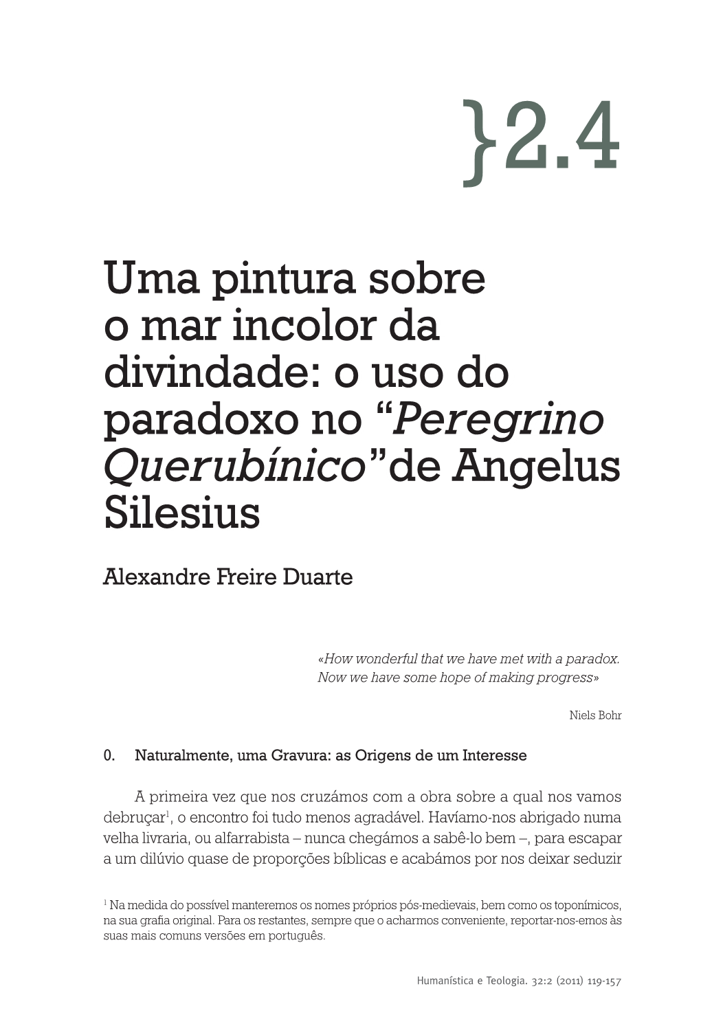 O Uso Do Paradoxo No “Peregrino Querubínico”De Angelus Silesius