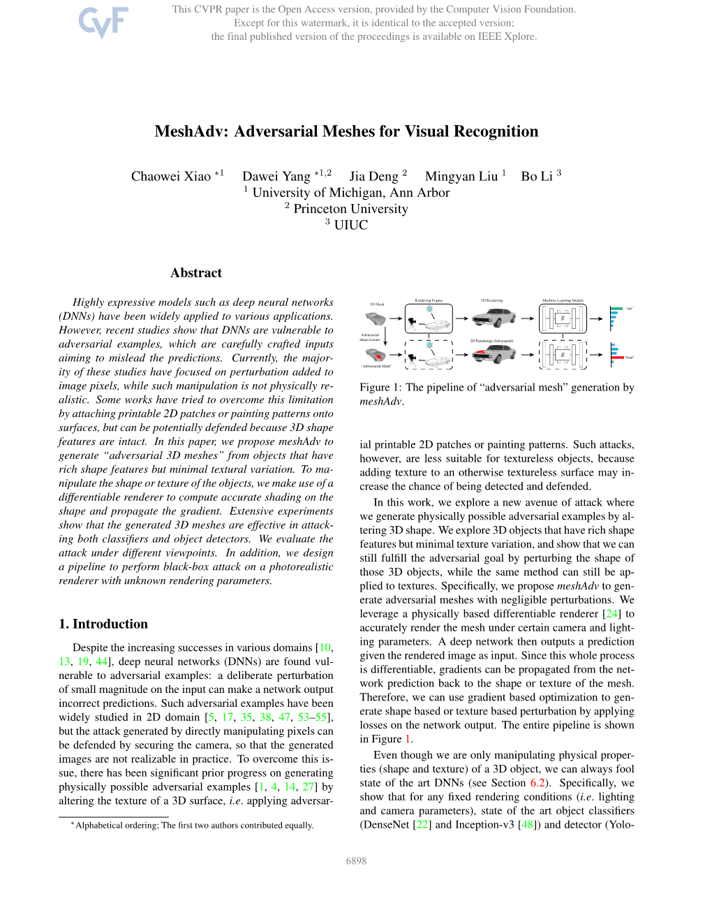 Meshadv: Adversarial Meshes for Visual Recognition