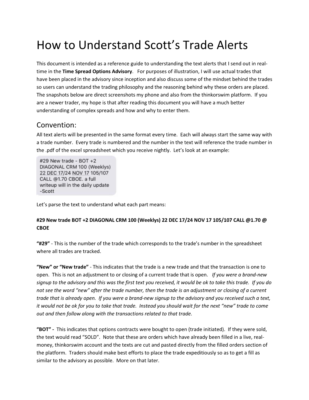 How to Understand Scott's Trade Alerts