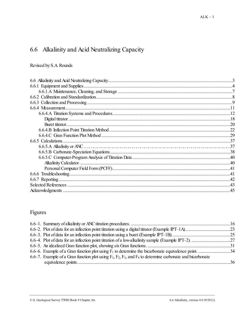 6.6 Alkalinity and Acid Neutralizing Capacity