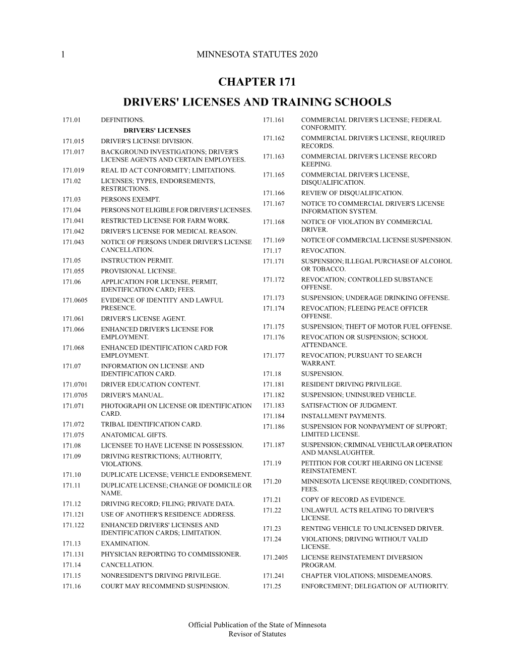 Minnesota Statutes 2020, Chapter