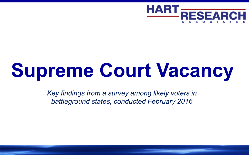 Supreme Court Vacancy