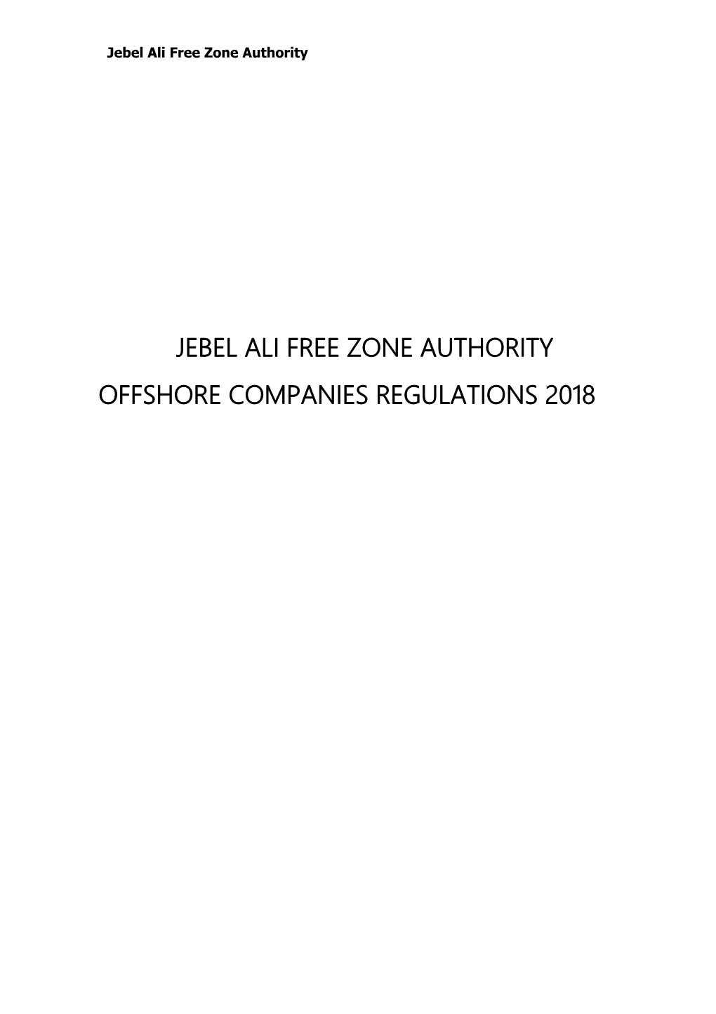 Jebel Ali Free Zone Authority Offshore Companies