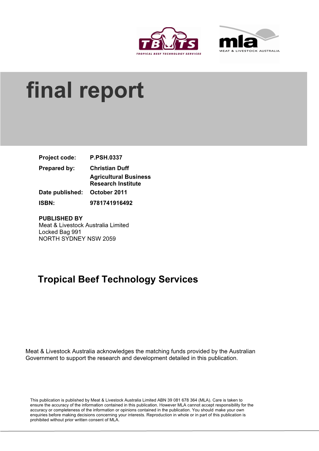 P.PSH.0337 Final Report