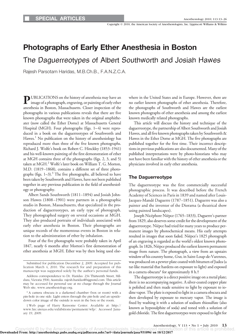 Photographs of Early Ether Anesthesia in Bostonthe