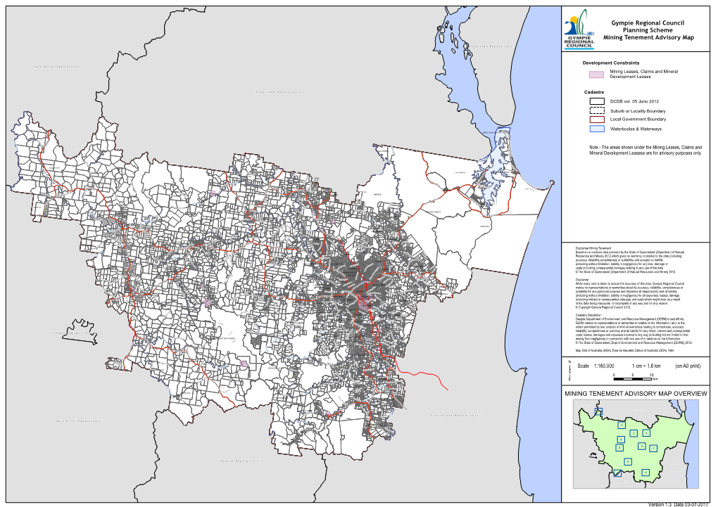 Gympie Regional Council Planning Scheme Mining Tenement Advisory Map