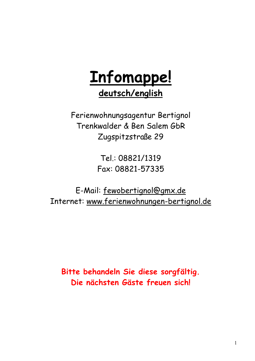 Infomappe! Deutsch/English