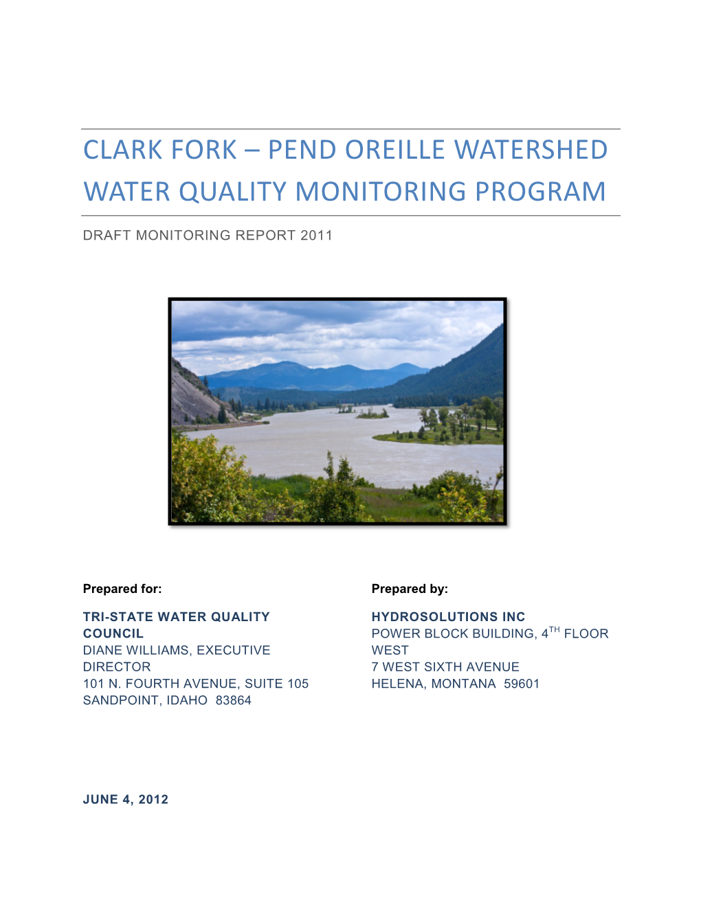 Clark Fork Riverwater Quality Monitoring Program