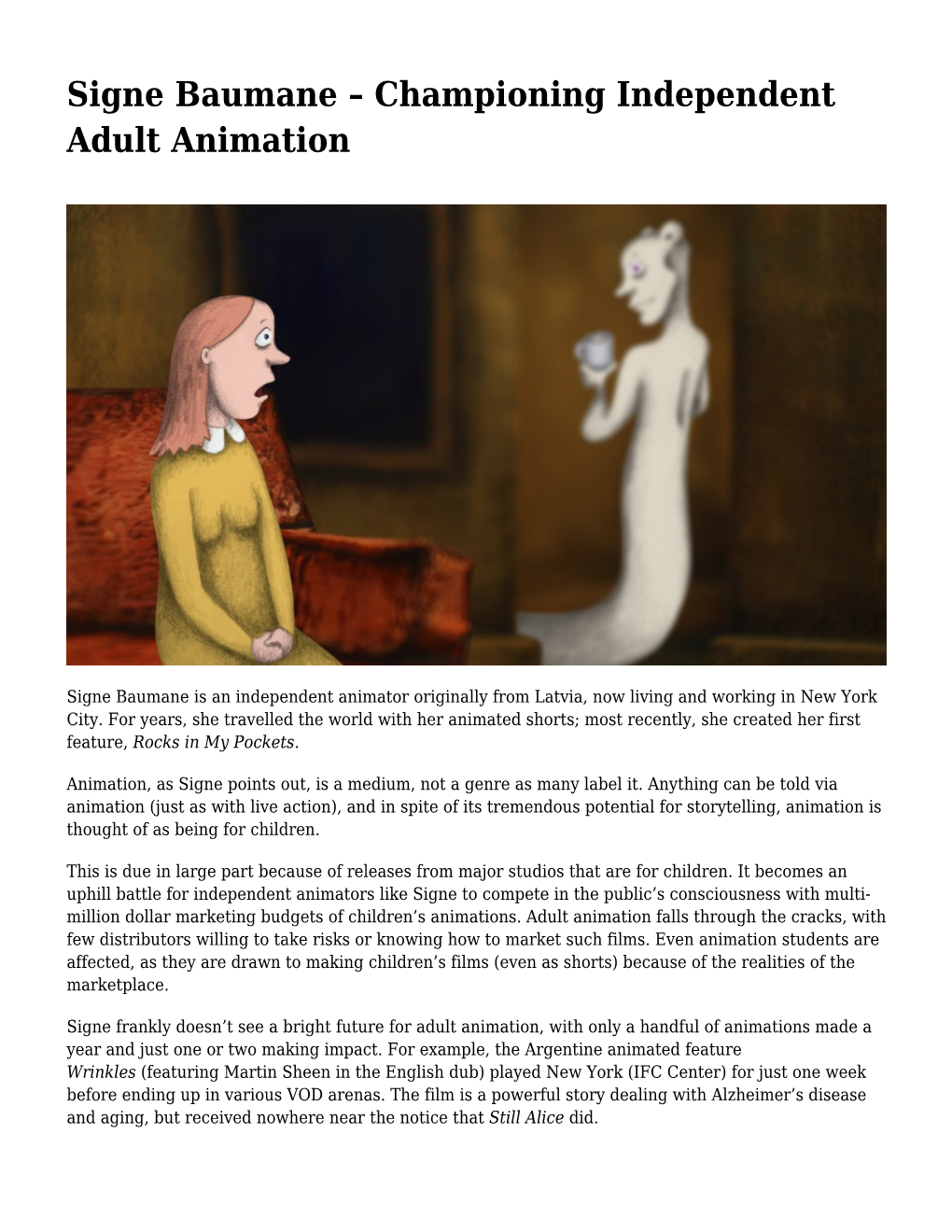 Signe Baumane – Championing Independent Adult Animation