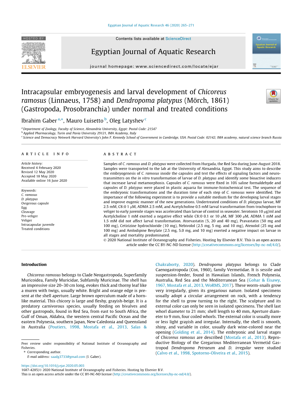 Intracapsular Embryogenesis and Larval Development of Chicoreus
