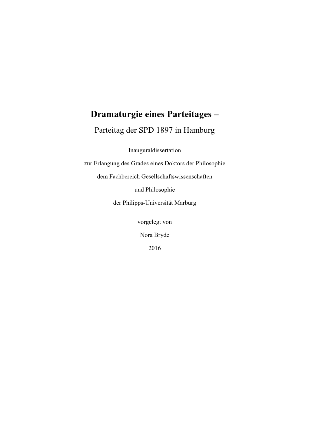 Parteitag Der SPD 1897 in Hamburg