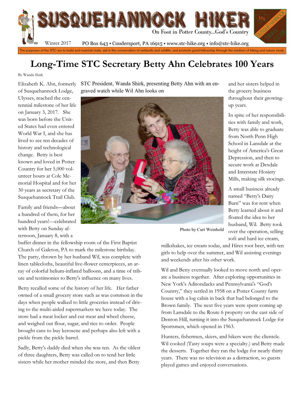 Long-Time STC Secretary Betty Ahn Celebrates 100 Years by Wanda Shirk Elizabeth K