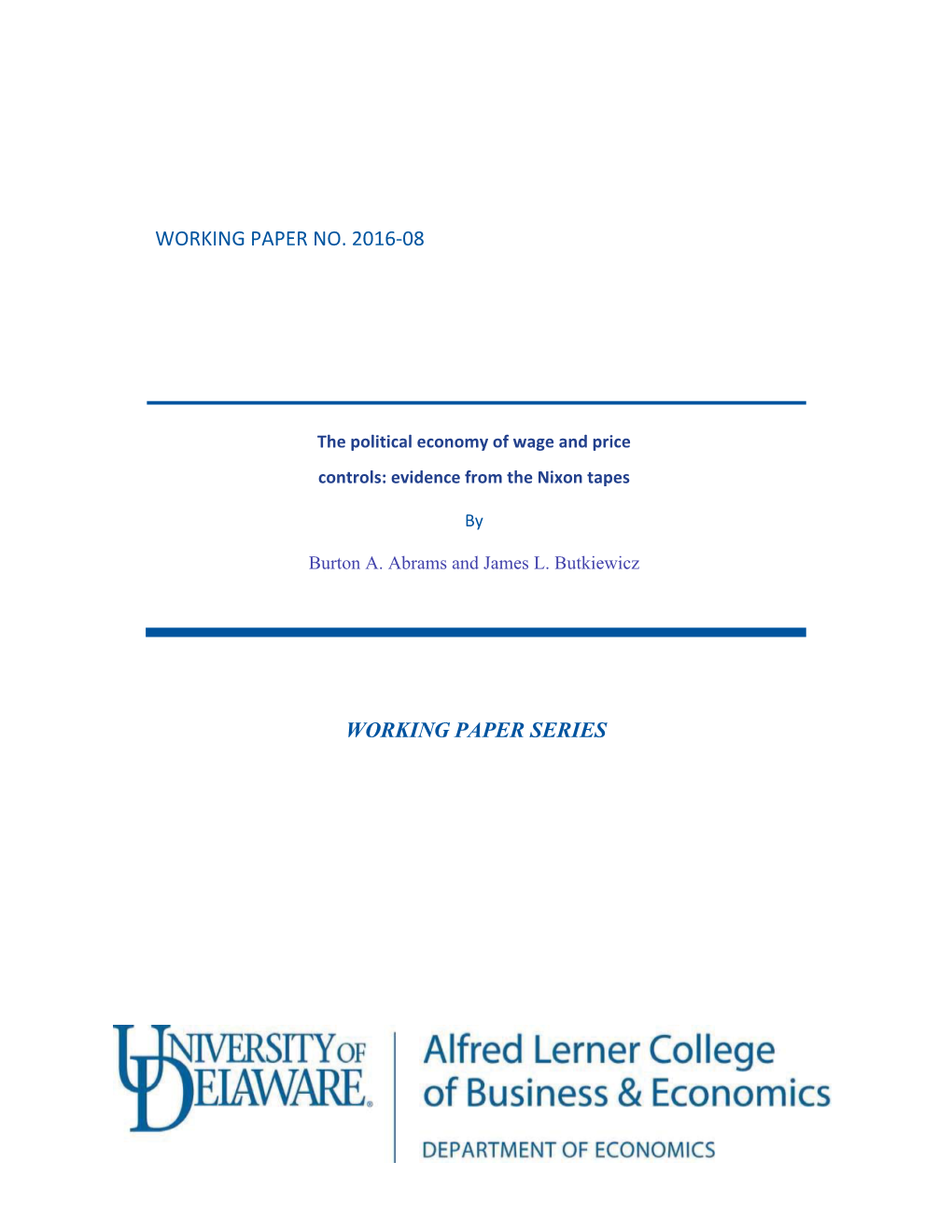 The Political Economy of Wage and Price Controls: Evidence from the Nixon Tapes