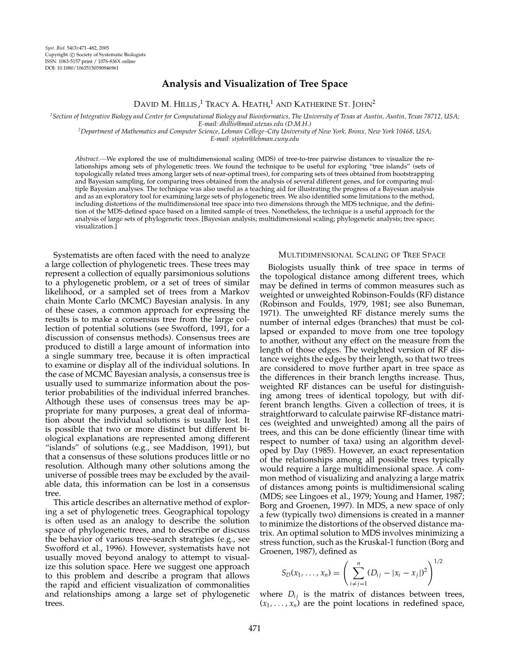 Analysis and Visualization of Tree Space