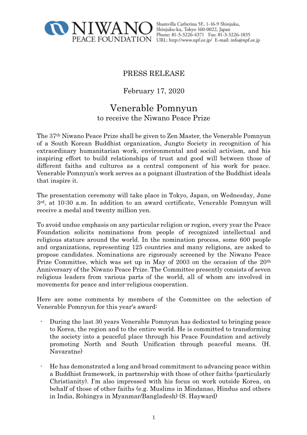 Press Release