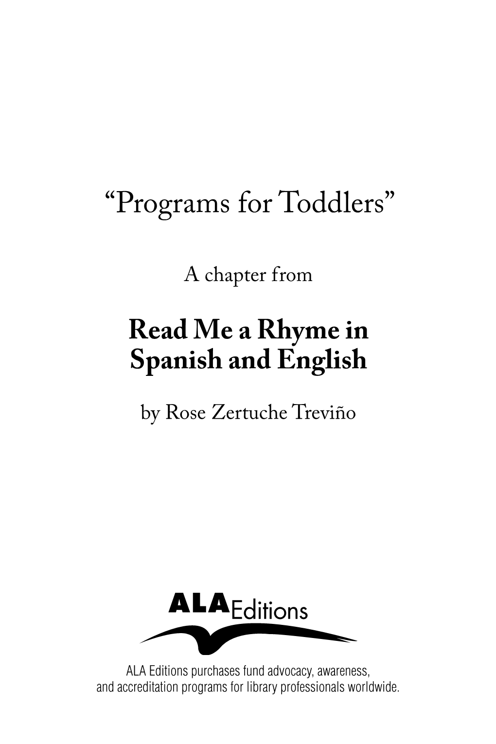 “Programs for Toddlers”