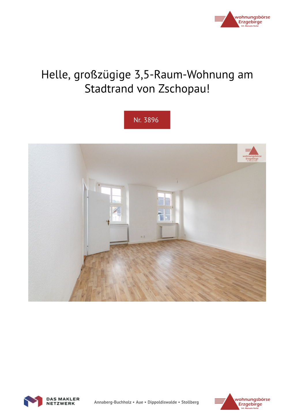 Helle, Großzügige 3,5-Raum-Wohnung Am Stadtrand Von Zschopau!