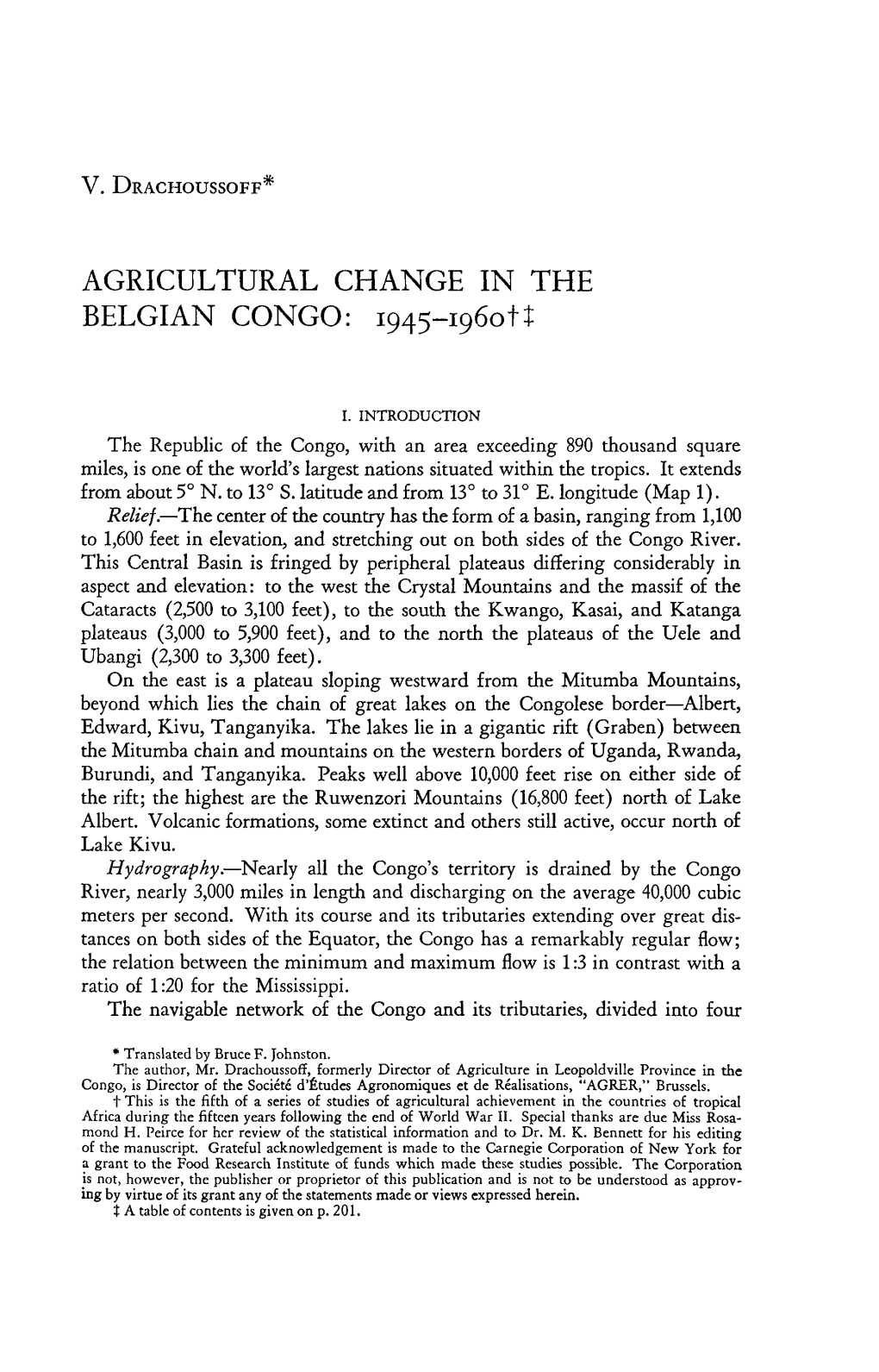 Agricultural Change in the Belgian Congo: 1945-1960 139