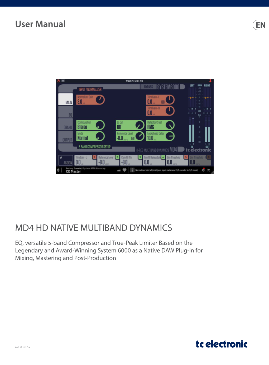 User Manual MD4 HD NATIVE MULTIBAND DYNAMICS