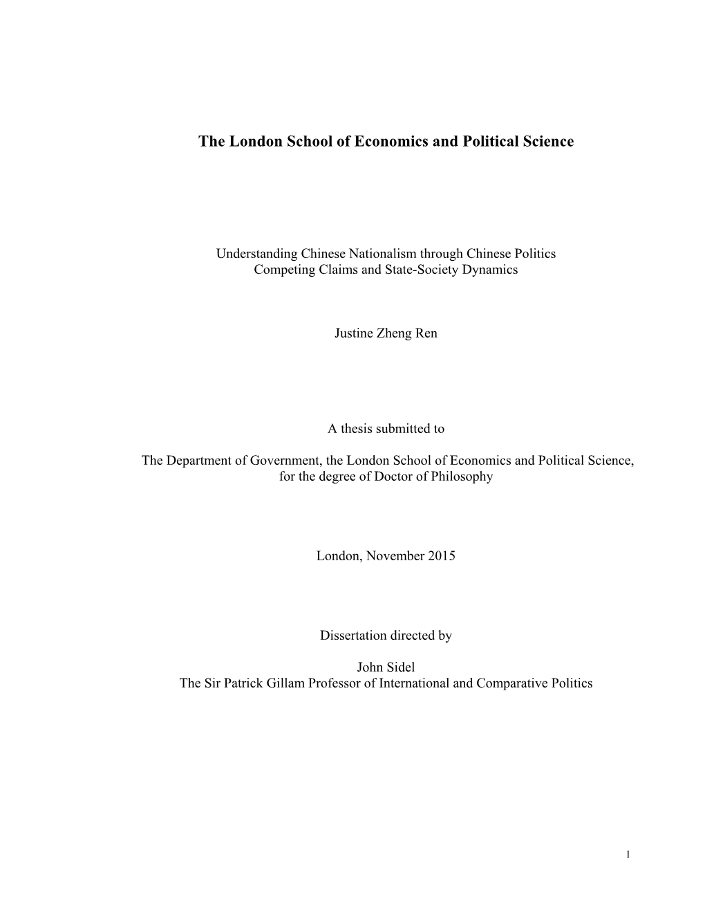 The London School of Economics and Political Science