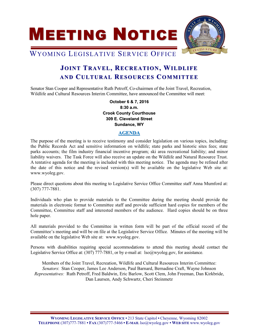 Meeting Notice