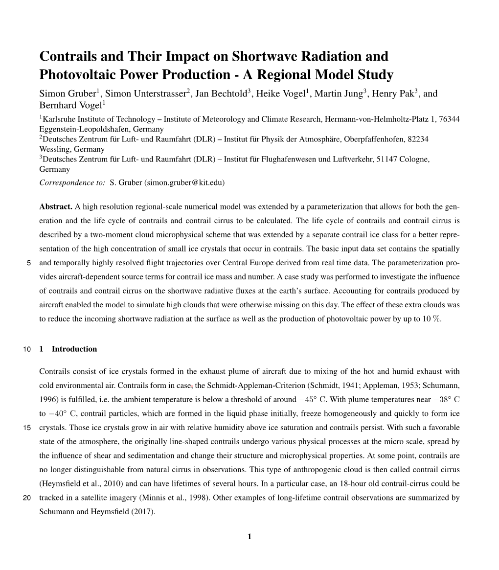 Contrails and Their Impact on Shortwave