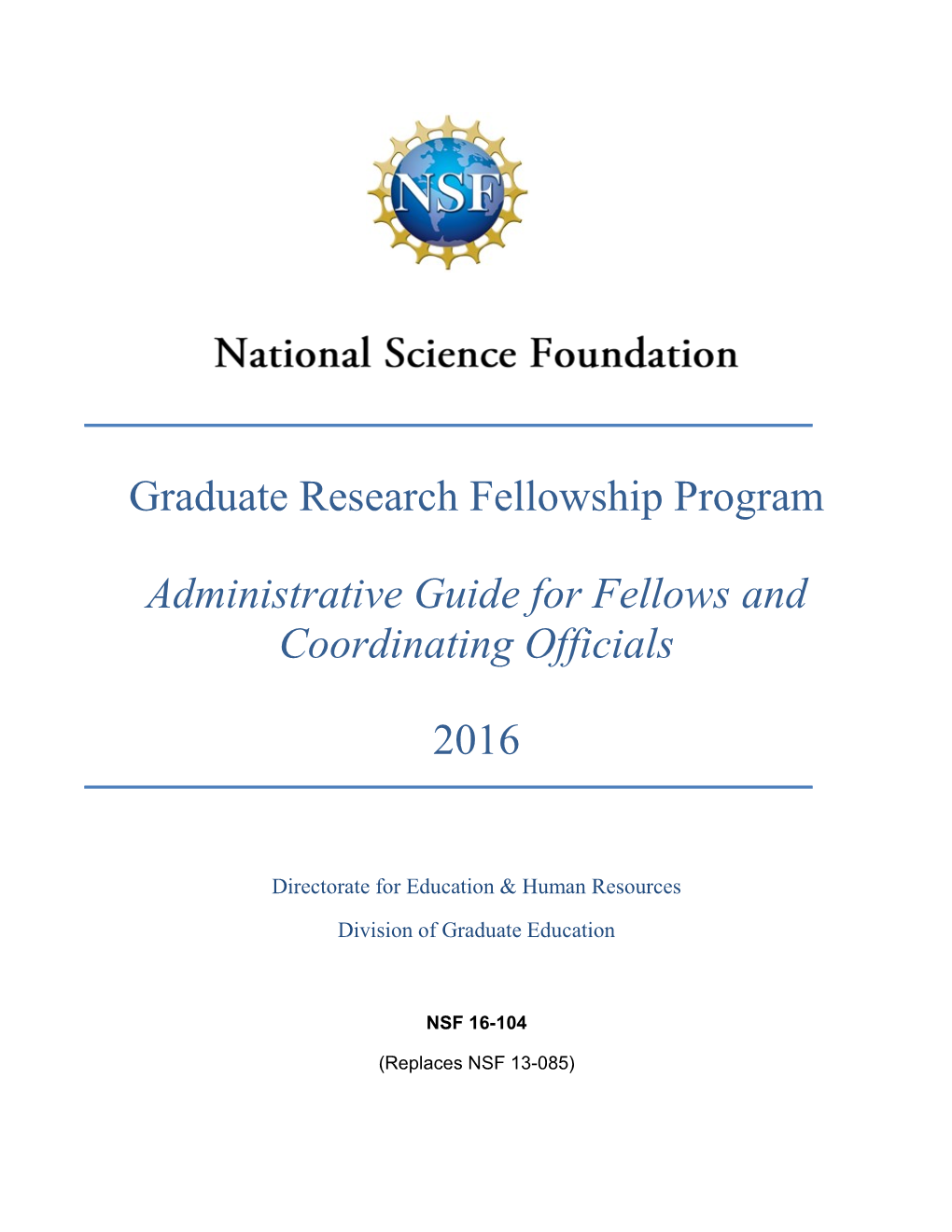 NSF Graduate Research Fellowship (GRFP) Program