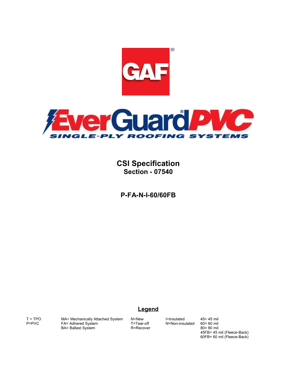 Gaf Everguard Pvc Specification