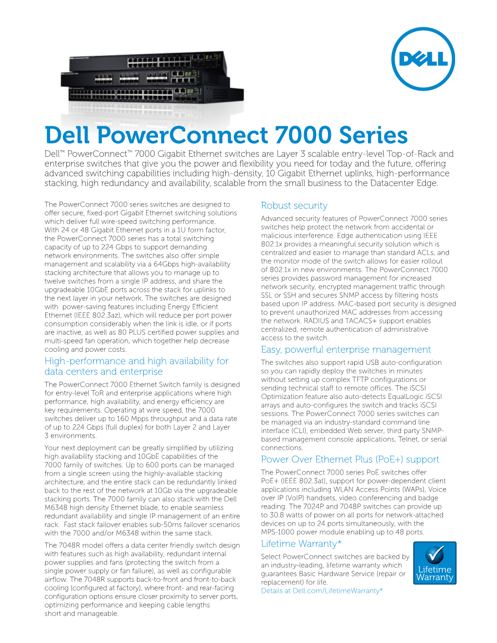 Dell Powerconnect 7000 Series