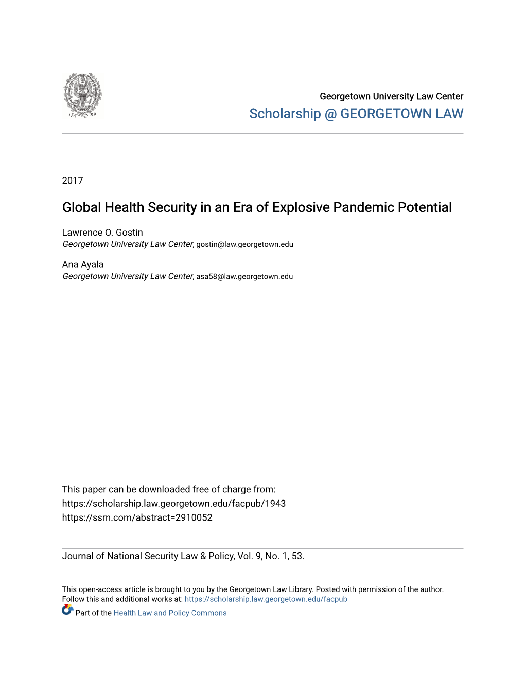 Global Health Security in an Era of Explosive Pandemic Potential