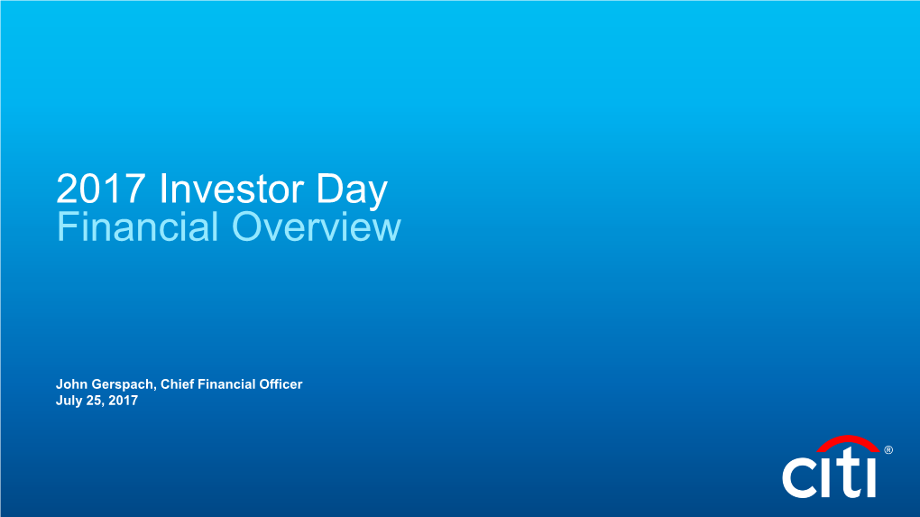 2017 Investor Day Financial Overview