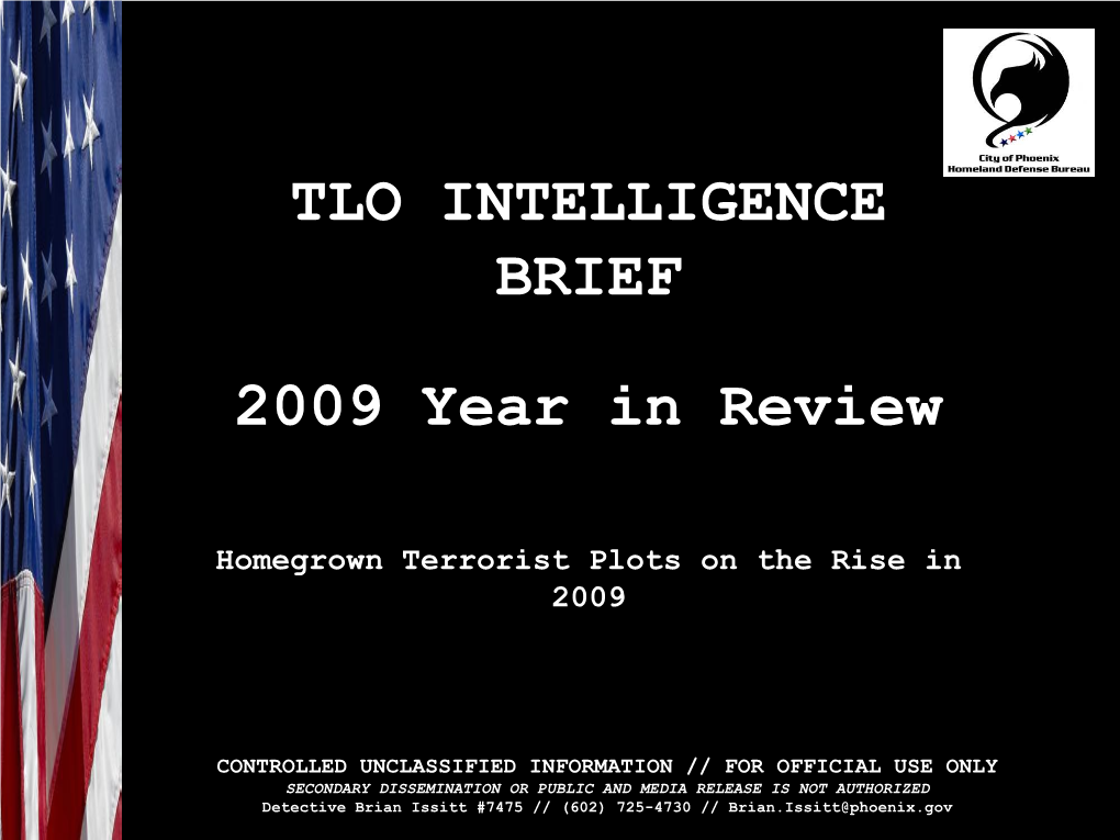 TLO INTELLIGENCE BRIEF 2009 Year in Review