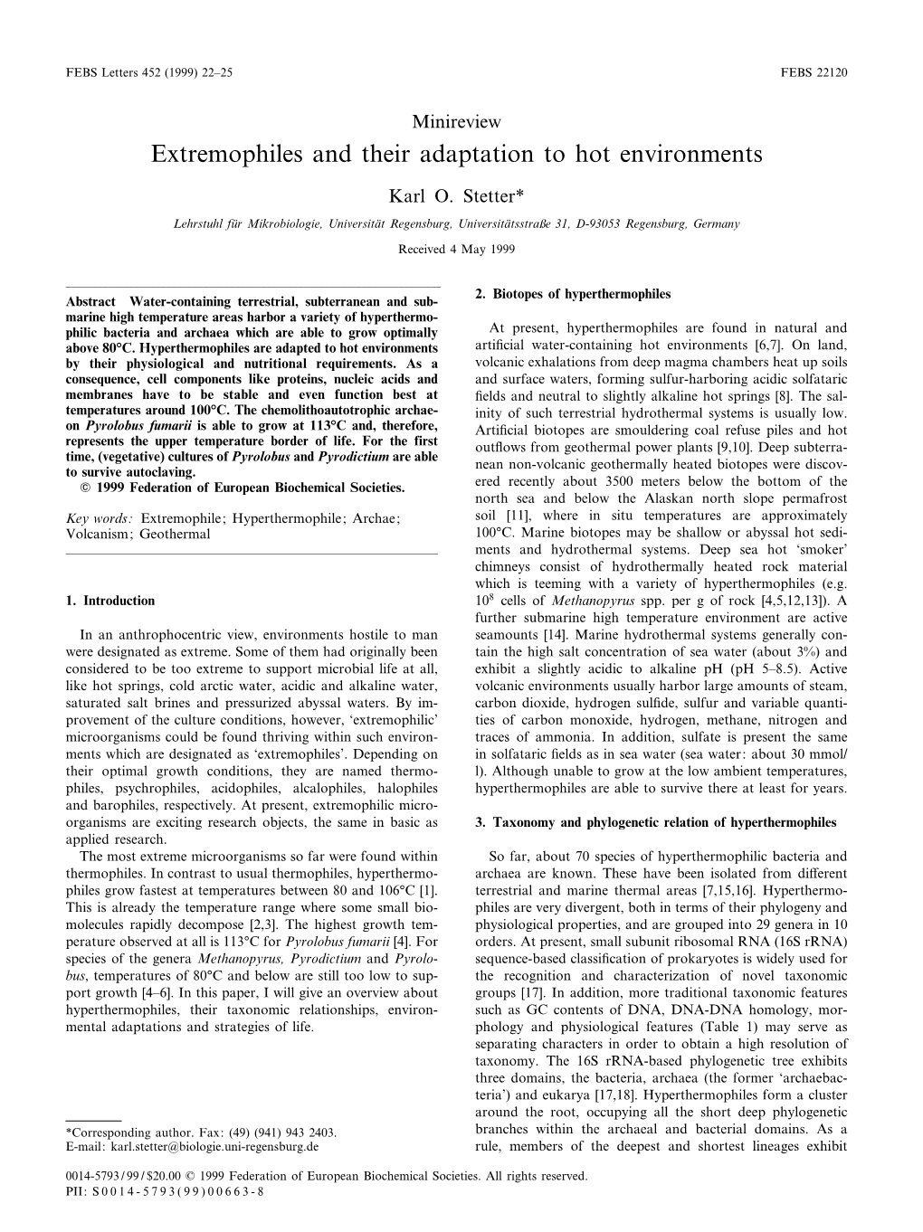 Extremophiles and Their Adaptation to Hot Environments