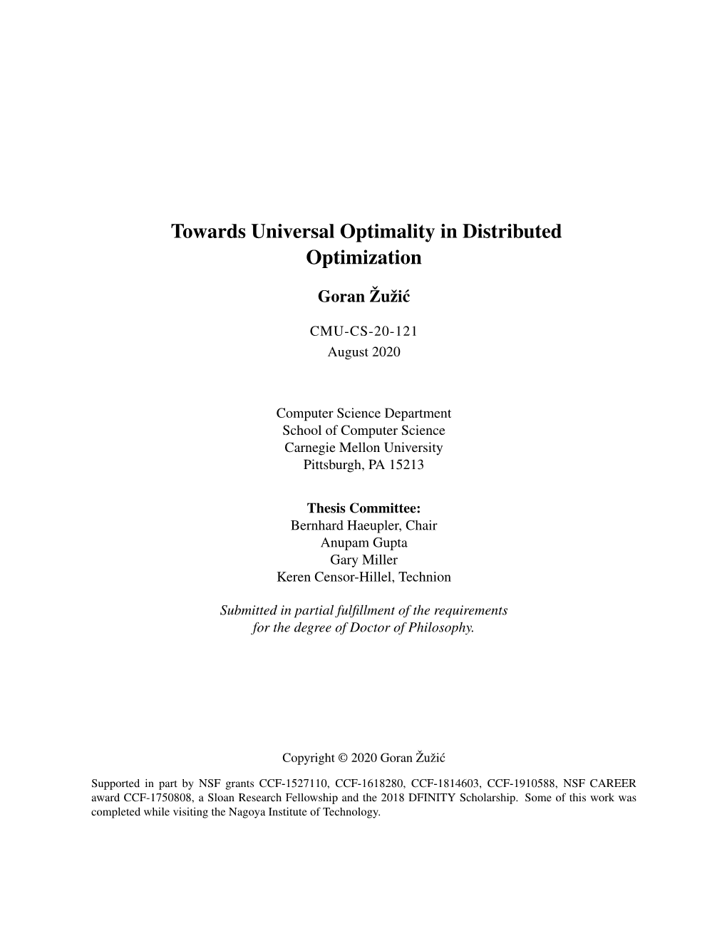 Towards Universal Optimality in Distributed Optimization